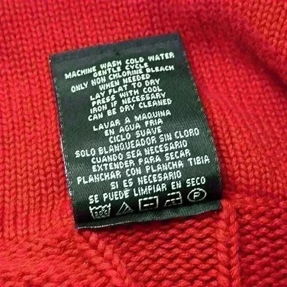 Men’s Vintage Polo Ralph Lauren Red Half Zip Mock Neck Flag Logo Sweater- Medium